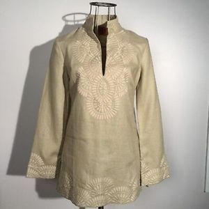 Tory Burch Linen Embroidered Tunic